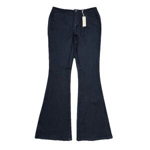 Divine Rights of Denim Flare Jeans 32 (32x33.5) Dark Wash Blue High Rise Womens